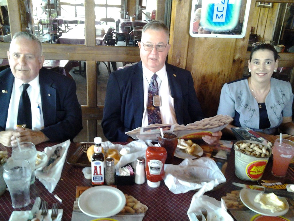 Shipmates Broussard and Harper and PRPEC Unit 208 Aida Littlejohn at installation on 10 June 2014