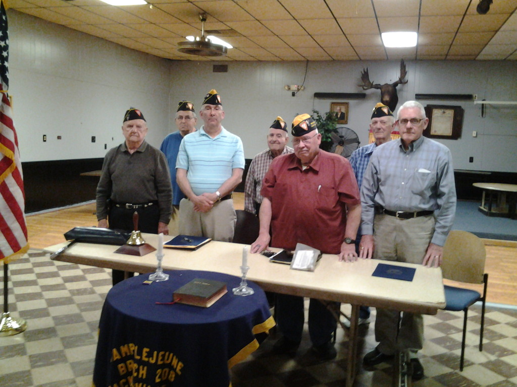 Shipmate's Hemmingway, Allison, Rogers, Broussard, Boggs, Erickson and Campbell at monthly meeting in April 2014